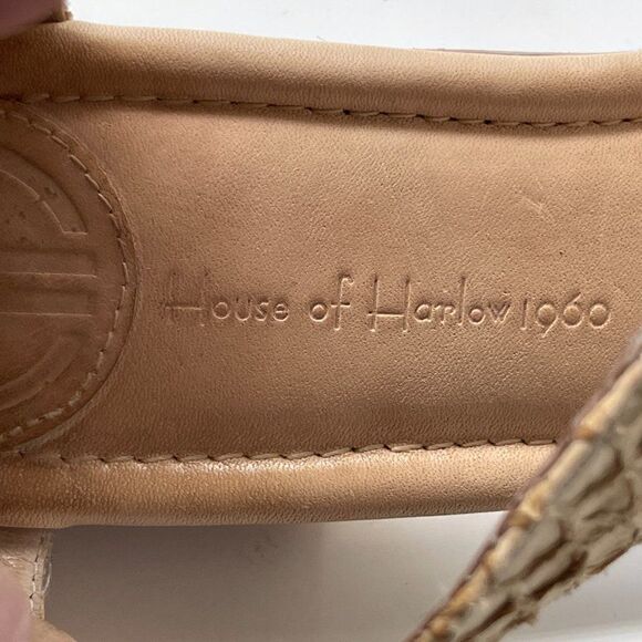 House of Harlow 1960 Samantha Snake Skin Flat Sandal, Size 7.5 - Picture 3 of 7